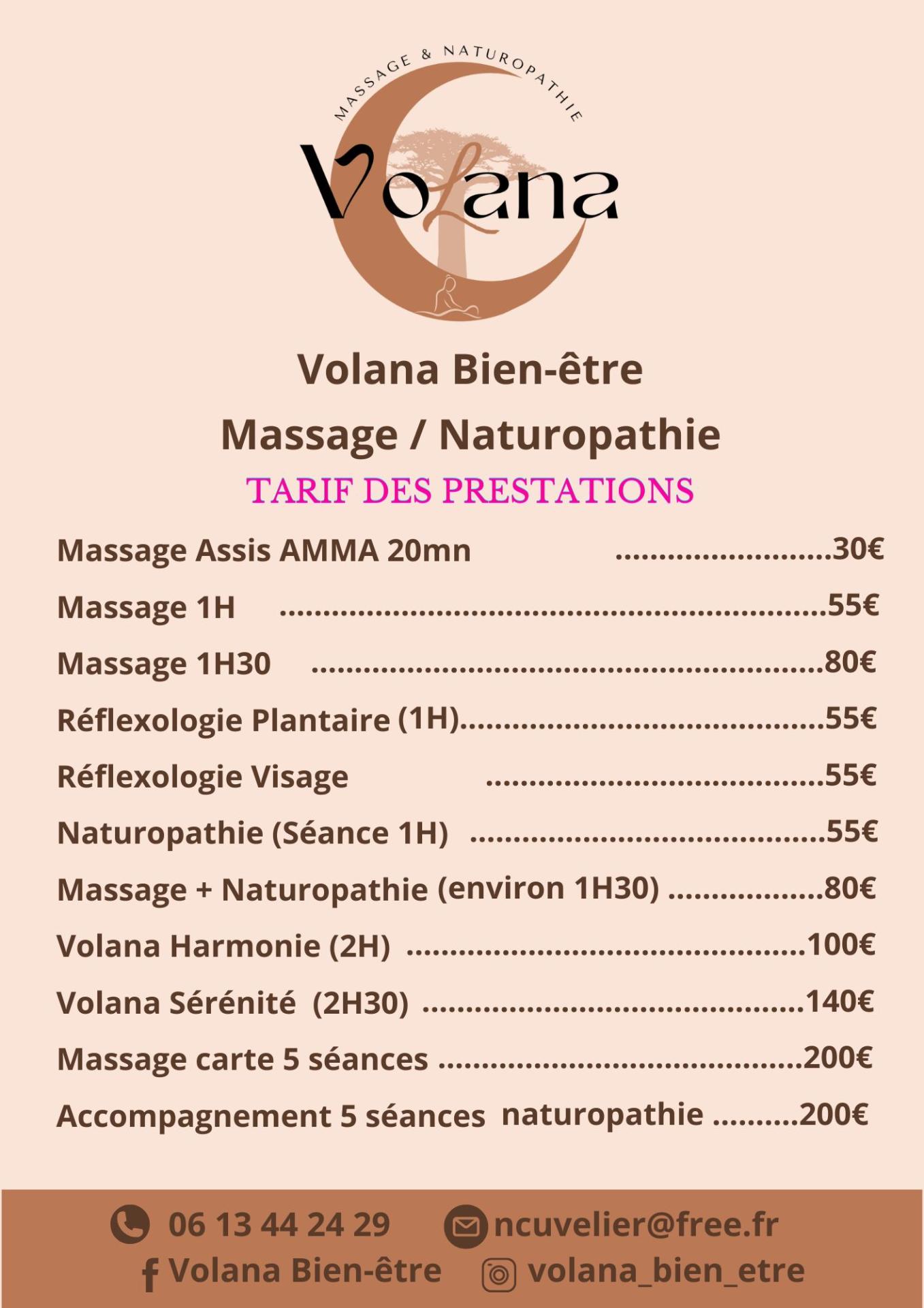 Tarifs volana